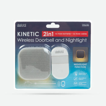 Delight 55346WH Kinetic digitális elem- és vezeték nélküli csengő és éjszakai fény