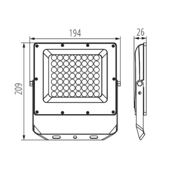 Kanlux ACETE 50W CCT GR reflektor, állítható színhőmérséklet 3000K 4000K 6500K, 38493