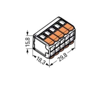 221-420 Wago 10x0,14-4mm2 vezetékösszekötő oldható