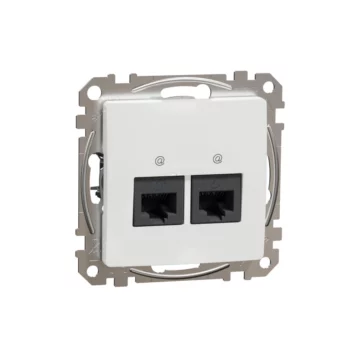 Schneider Sedna 2x RJ45 cat.6 kettős adatkmomm. aljzat UTP, keret nélkül fehér SDN4800121